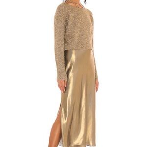 All Saints Gray and Olive Midi Dress